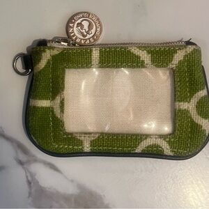 Spartina 449 Green Trellis ID Wallet Coin Purse Coastal Preppy